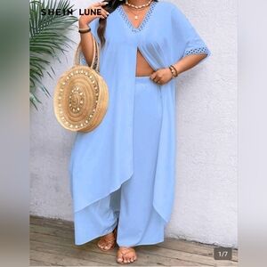 Elegant Blue Women's 2Piece Outfit